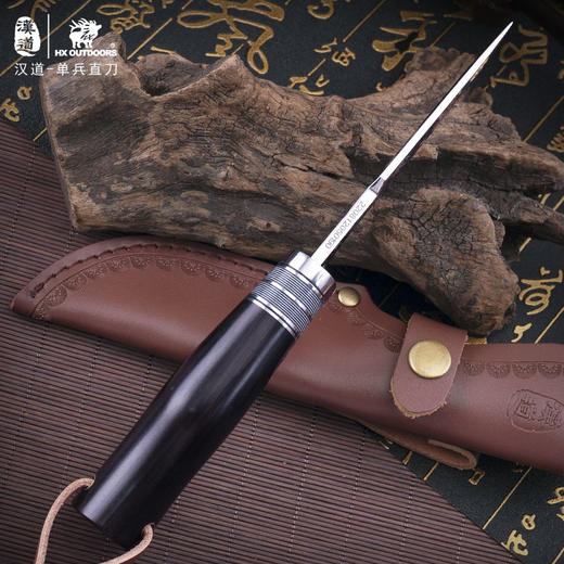 汉道单兵户外战术直刀黑檀木手柄防身战术刀 商品图11