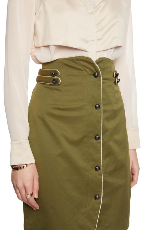 TONGRI曈日 橄榄绿不规则信封裙 5143 商品图2