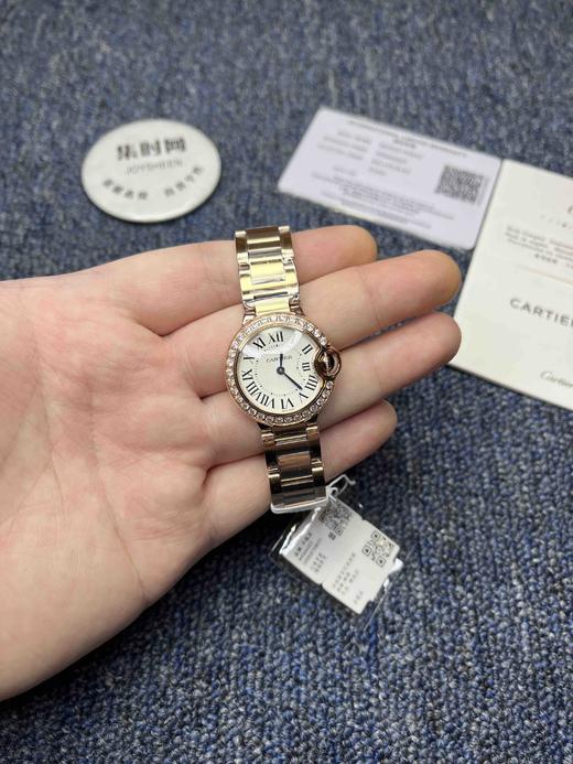 卡地亚蓝气球系列 全玫金钻圈款 小号28mm 女士石英腕表 商品图8