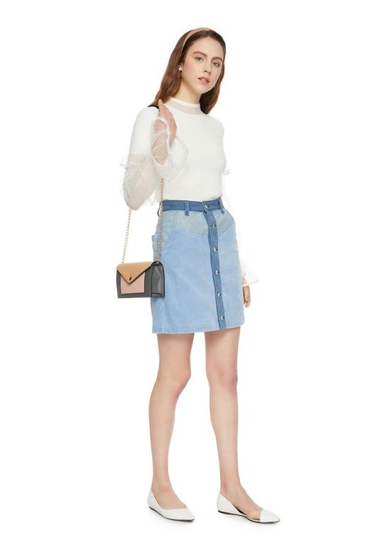 BASIC HOUSE 拼色A字半身短裙 5868 商品图3