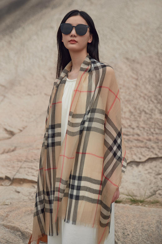 饮水鸟  藏地纹样牦牛绒围巾 商品图13