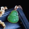 18K玫瑰金和田玉（碧玉）镶钻项链--玉佛13*14mm/链长40+2cm/苹果绿 商品缩略图3
