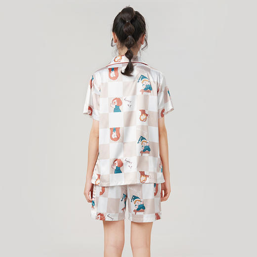 都市丽人哑光弹力色丁薄短袖家居服睡衣LH31C0 商品图2