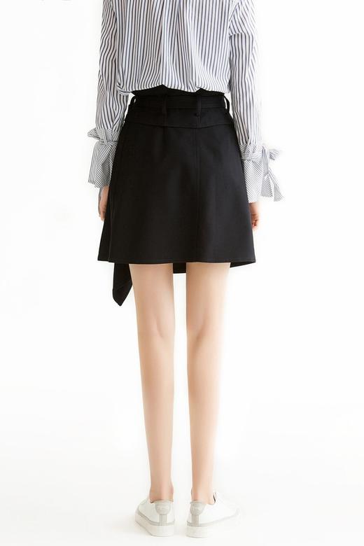 LILY 藏青色不对称信封裙 1480 商品图3