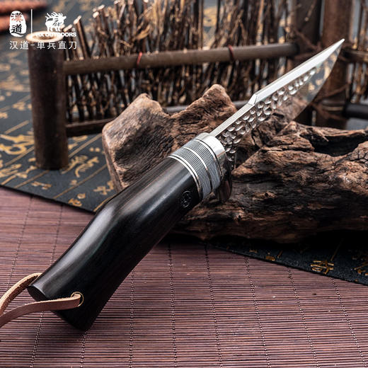 汉道单兵户外战术直刀黑檀木手柄防身战术刀 商品图4
