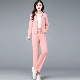 运动套装，时尚外套宽松休闲阔腿裤两件套QYM-23OFY01-L