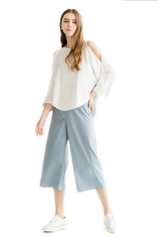 JUCY JUDY 条纹拼接挖肩T恤 1244 商品图3