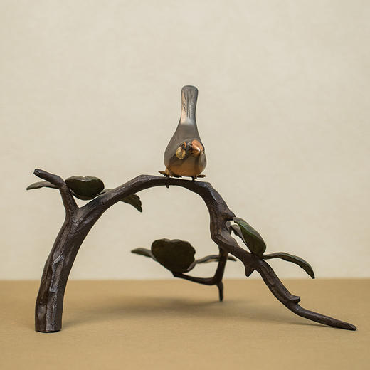 铸铜柏文鸟摆件 商品图0