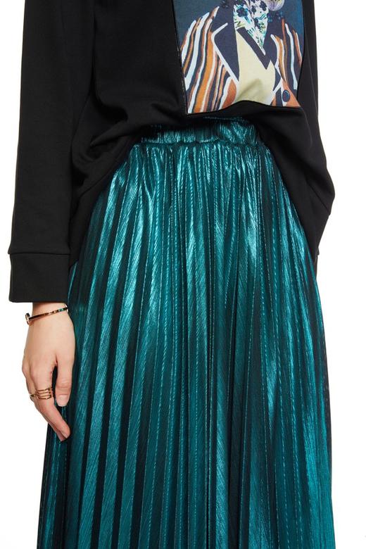HAYES 孔雀蓝金属百褶裙 5549 商品图2