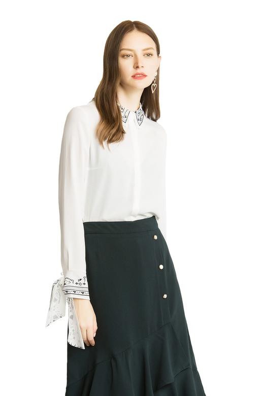 ROEM 印花系带袖雪纺衫 1495 商品图2