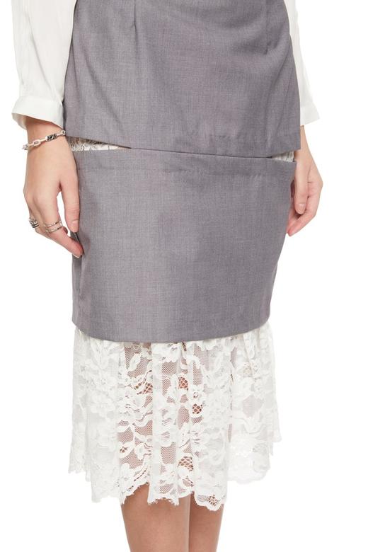 AVA 蕾丝拼接高腰包臀裙 5722 商品图2