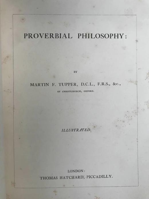 含藏书票特装本！约19世纪后期 塔珀《格言哲学》 约60幅插图 全真皮精装18开 商品图5