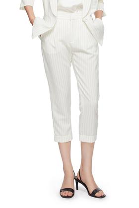 AVA 白色条纹九分裤 5698