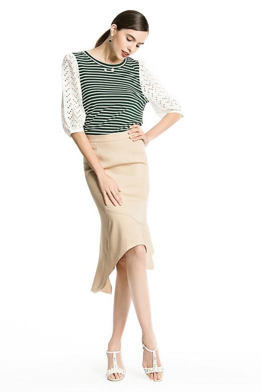 EMC亿美丞 卡其色不对称鱼尾裙 1684 商品图1