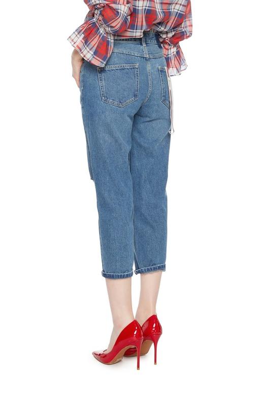 Mo&Co.摩安珂 字母饰破洞牛仔裤 5510 商品图1