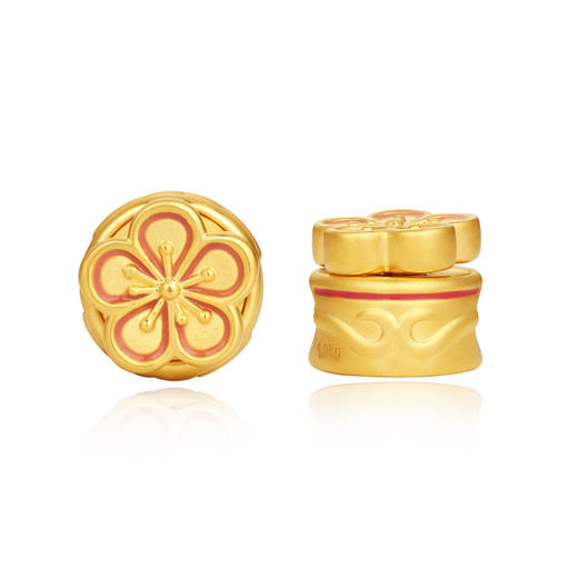 MEMORA诗普琳迷幻森林足金黄金旋转桃花转运珠HP536801 商品图0