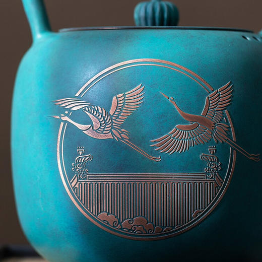 朱炳仁铜 | 瑞鹤呈现壶 商品图3