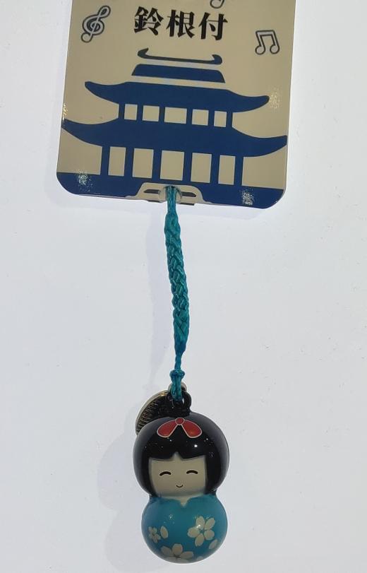 鈴根付 樱花和服娃娃水音铃挂件 蓝色 商品图0