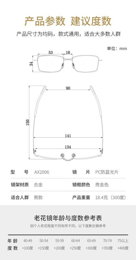 夕阳红老花镜高清防蓝光男老光眼镜正品保证2006 商品图5