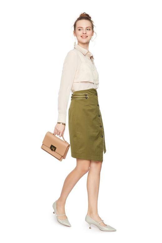 TONGRI曈日 橄榄绿不规则信封裙 5143 商品图3