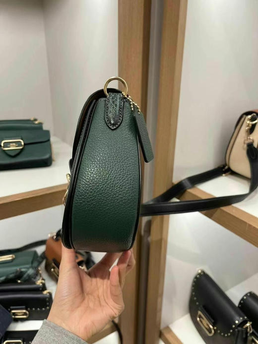 25折‼️💰999直邮到手✈️Coach新款morgan马鞍包斜挎包‼️复古墨绿色牛皮 商品图2
