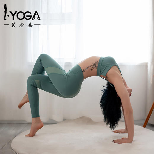 IYOGA瑜伽服专业时尚性感美背吊带高端速干健身跑步网红运动服套装女夏BRA017+K9-015 商品图4