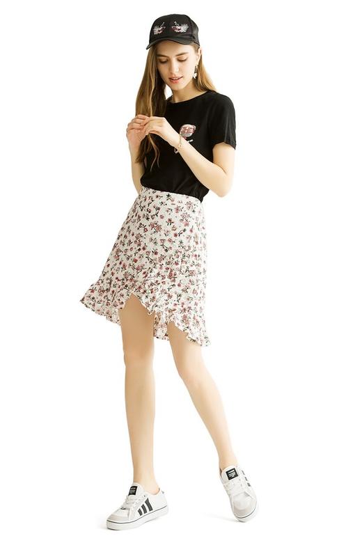 NEW LOOK 粉色碎花不规则半裙 1668 商品图1