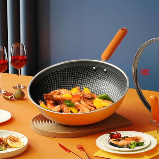 康巴赫大桔蜂窝炒锅不粘锅316L不锈钢32cm 商品图0