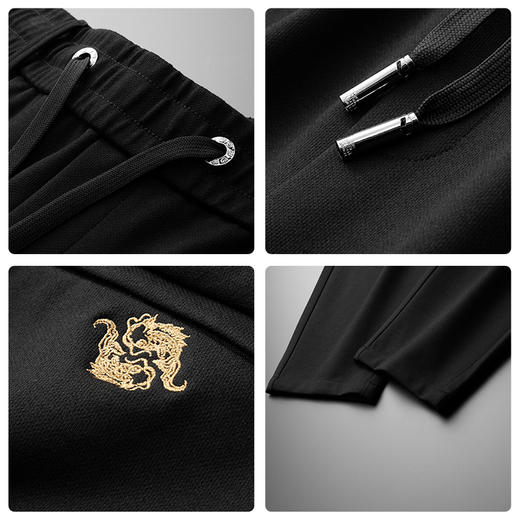 【新款DDA】大依优型针织直筒休闲裤运动长裤加肥加大高弹束脚舒适大码男装宽松 商品图2