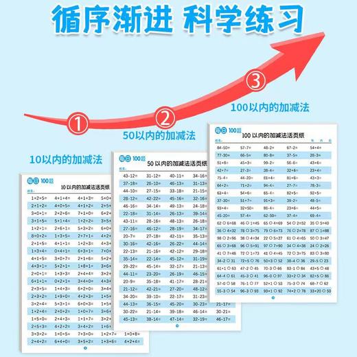 【老师推荐】幼小口算练习纸6本装六类练习难度递增由易到难每日一练巩固练习黄加厚纸胶装易撕 商品图4