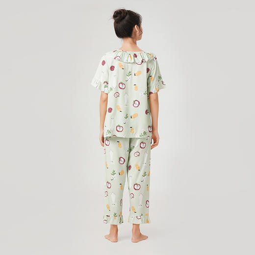 都市丽人梭织人棉薄短袖家居服睡衣LH32C5 商品图2