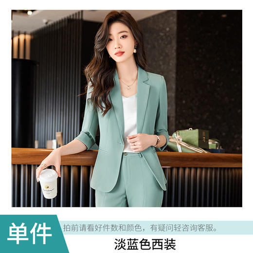XZ-LY8524春装新款职业装女装套装修身小西装女式中袖西服外套工作服 商品图5