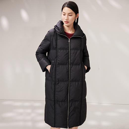 EITIE爱特爱纯色茧型保暖翻领羽绒服舒适柔软百搭显瘦冬新款D2211005 商品图6