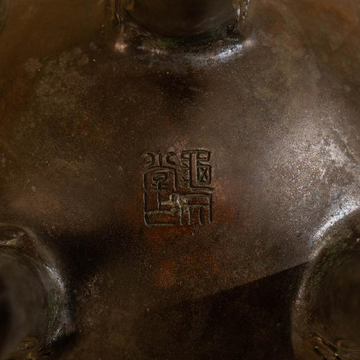 龟文堂三足鼎式铜香炉 商品图3