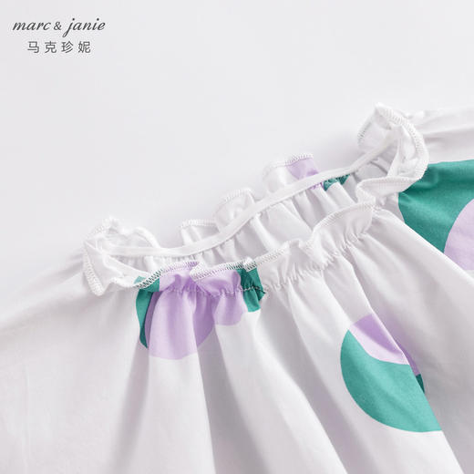 马克珍妮春夏新款 女童北欧风花苞袖一字领纯棉衬衫230315 商品图4