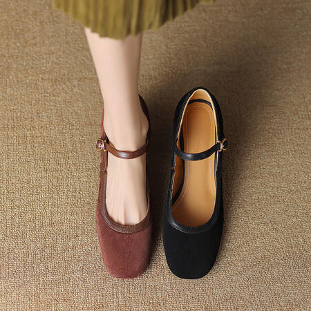 时尚气质，羊反绒粗跟高跟鞋HBP-5122 商品图3