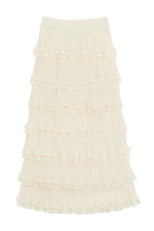 OCTAVIA 奶油色花边高腰半裙 5969 商品图4