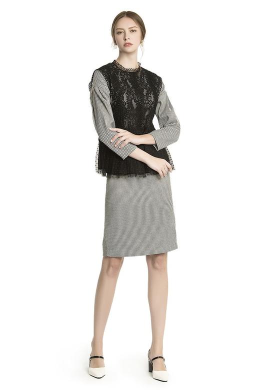 OCTAVIA 黑白格子连衣裙 1605 商品图1
