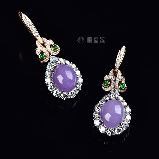 【春光烂漫】紫翡镶钻耳钩   EZ2302125 商品图1