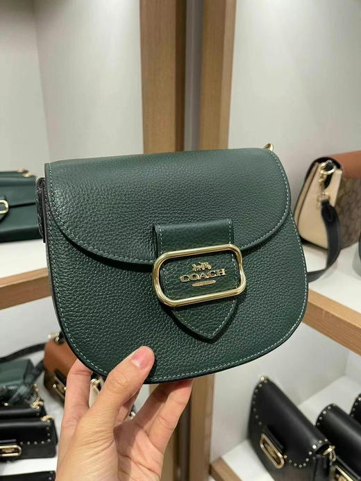 25折‼️💰999直邮到手✈️Coach新款morgan马鞍包斜挎包‼️复古墨绿色牛皮 商品图1