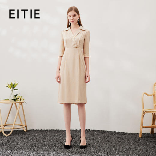 EITIE爱特爱夏季新款印花五分袖长裙碎花连衣裙女7007706 商品图0