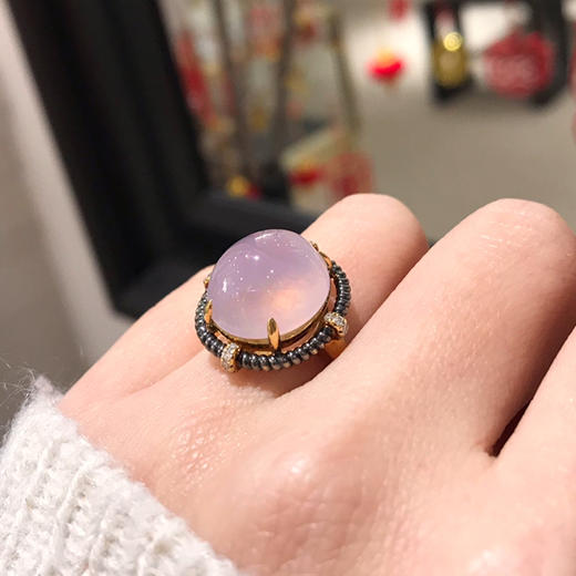 肥润冰紫翡蛋面戒指 商品图2