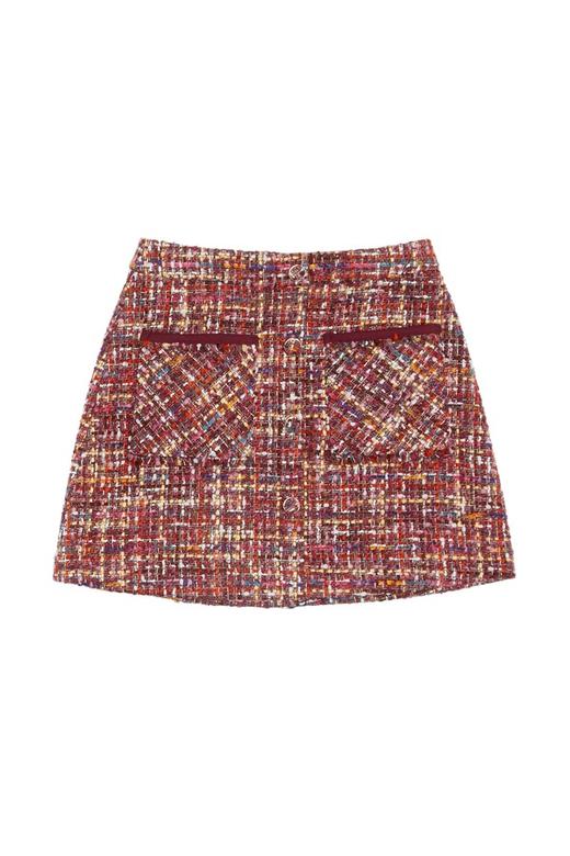 HOPESHOW红袖 小香风粗花呢A字裙 5564 商品图4