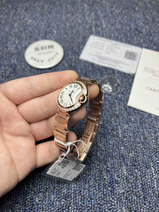 卡地亚蓝气球系列 全玫金钻圈款 小号28mm 女士石英腕表 商品图3