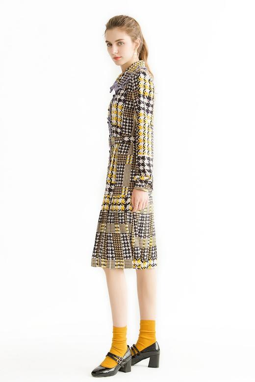 AVA 复古千鸟格衬衫裙 1627 商品图2