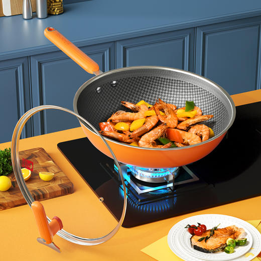 康巴赫大桔蜂窝炒锅不粘锅316L不锈钢32cm 商品图7