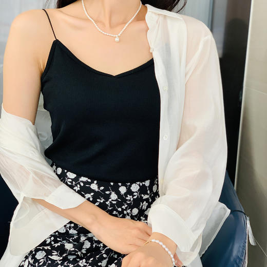 【百图lulu定制】【搭配神器背心】竖向坑条显瘦  高弹自带胸垫   吊带背心 商品图5