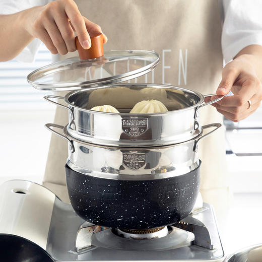 摩登主妇蒸架304不锈钢隔水蒸盘家用小号蒸菜架蒸包子可折叠蒸笼 商品图1