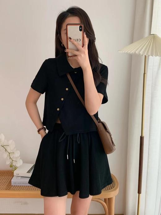 {爆款捡漏}【GZ】无忧购可盐可甜不规则短袖翻领上衣+抽绳短裤两件套610（截单后7天发货) 商品图3