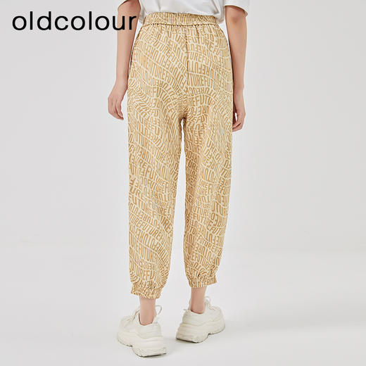 oldcolour2023春季新款高腰松紧直筒宽松显瘦休闲裤女O13073301 商品图4